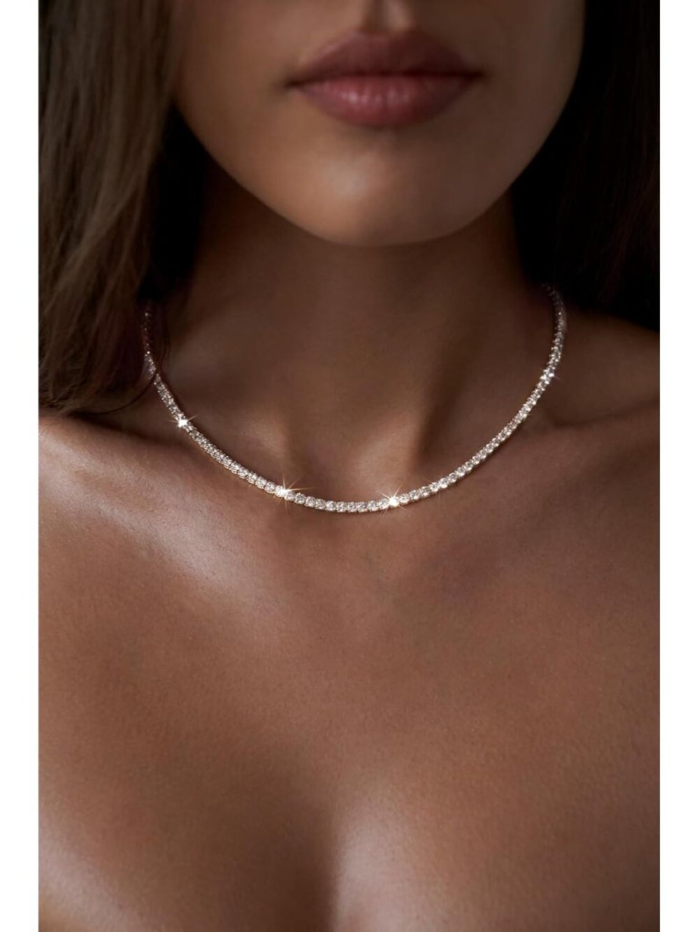 Women's Tennis Silver Non Tarnish Chunky 14k Gold Plated Layered Necklaces - Picture 2 of 6